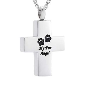 Pet Pendant Dog Pats Stampa Stampa Gioielli per Ashes Wearable Urn Collana Cross Pendant Pendant Keepsake Memorial
