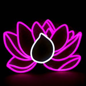 Piękny Lotus Sign Neon Lights Handmade Różowy Light Night Bar Restauracja Dekoracja Wall Mieszkaniowa 12 V Super Bright