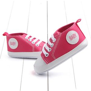 A ordem da mistura 10 pares bebé recém-nascido Shoes crianças Toddlers lona de algodão Crib Lace Up Casual Prewalker Primeira Walkers Atacado