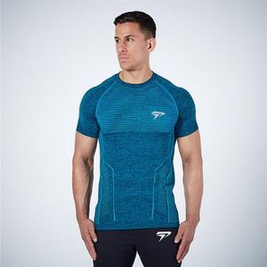 Fashion Quick Dry Rashgard Gym T-shirt Sportskjorta Män Kortärmad Running Shirts Komprimering Fitness Bodybuilding Tops Tees