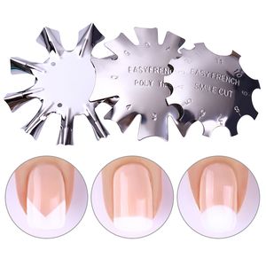 Lätt fransk linje kant nagel cutter stencil verktyg leende form trimmer clipper styling former manicure nail art verktyg