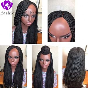 Теплостойкие синтетические кружева передние парики для женщин Браун / черный цвет Длинные оплетки косплей парик с волосами для детей