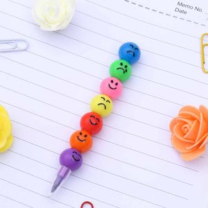 7 Color Crayon For Graffiti Pen Ballpen Smiling crayons Stationery Pens Kawaii Carat Ballpoint