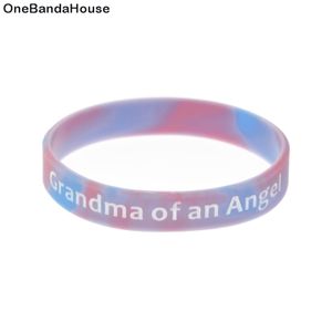 1 x Armband „Oma eines Engels“, Silikonkautschuk, verschiedene Farben, modische Dekoration, Geschenk für die Familie