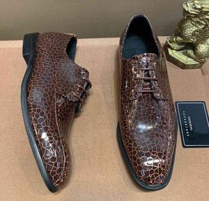Marca Novos Homens Escritório Oxfords carreira Itália bezerro Weeding Casual impermeável couro real Negócios Vestido pattern pedra Shoes EU38-45