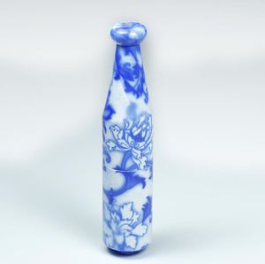 Seramik boru uzunluğu 78MM bireysel mavi ve beyaz porselen