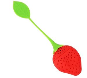 Strawberry shape silicon tea infuser strainer silicon tea filler bag ball dipper