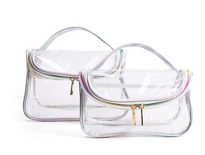 3-teiliges Toilettenartikel-Set für Damen, PVC, transparent, multifunktional, wasserdicht, für Reisen, Strand, Kosmetiktasche