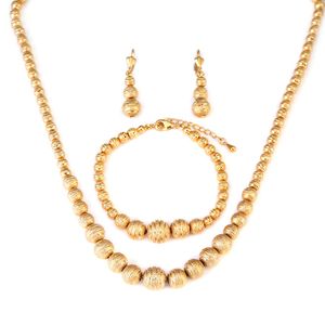 Afrikanische Perlen Ohrringe Halskette Armband Set Gold Farbe Ball arabischen Nahen Osten äthiopischen Frauen Hochzeit Schmuck