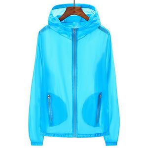 Giacche di protezione solare UV unisex Cappotti a maniche lunghe trasparenti Cappotto di pelle anti-UV ultraleggero estivo Maglia da ciclismo ad asciugatura rapida 2019