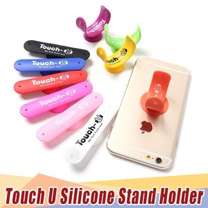 Touch U sucking disc Suction Cup Phone Holder One Shape Silicone Sucker Stand Mount for iPhone All Smartphones Universal 1000PS