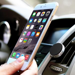Aluminium Alloy Bill Mount Telefonhållare Magnetluft Ventil Mount Handfree Dashboard Hållare för iPhone 8 7 6s Bil GPS Säker körning