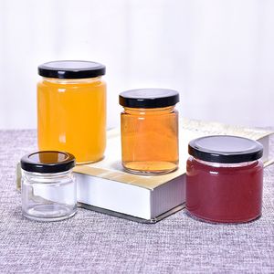 Wholesale Round Storage Food Glass Jar With Metal Lid