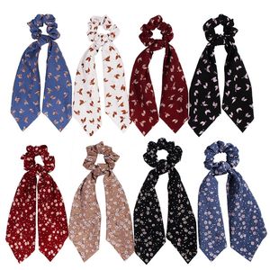 Bow Akıntıları Saç Halka Retro Kurdele Kız Saç Bantları Scrunchies Atkuyruğu Tie Başkanı Wrap Saç Aksesuarları 8 Renkleri DW4305