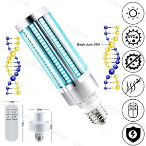 UV Lights W LEDs Germicidal LED Corn Bulb SMD2835 Sterilizer Lamp Disinfection Light With Remote Ice Blue For Home Hospital EUB