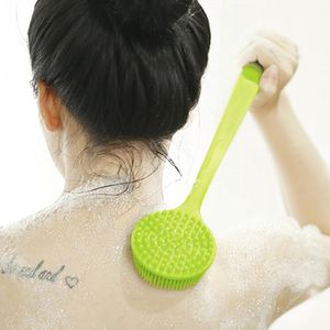 Escova para o Corpo de Silicone Longo Lidar Com Chuveiro de Limpeza Esfregar Escova De Banho para Lavagem de Pós Esfoliante Purificador de Pele PPA276