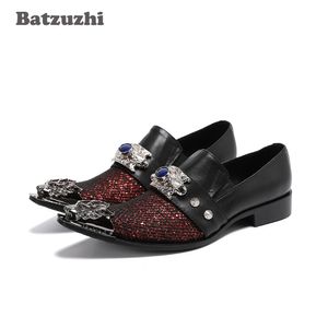 Batzuzhi Mode Leder Schuhe Männer Spitz Eisen Kappe Formale Kleid Schuhe Männer Leder Schuhe Glänzende Party und Hochzeit Zapatos hom