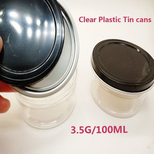 Tin CAN s voedsel verpakking aluminium deksels opslag bloem flessen concentraat container g luchtdicht zwart OEM stickers ml plastic jar instock