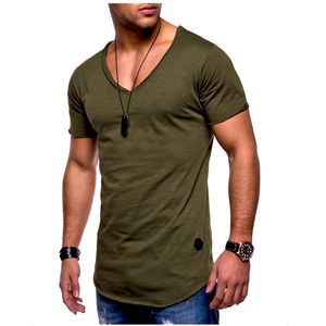 Designer Mens Solid Tshirts Summer Tee Tops Fashion Short Sleeve T Shirts V-Neck Casual Cotton T-Shirt Slim Fit for Male Clothing2024