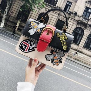 Designer- Shoulder Bags Tide Embroidery Hand-held Shoulder Bag Korean Color Contrast Assorted Cross Body Small Square Fashion Z4