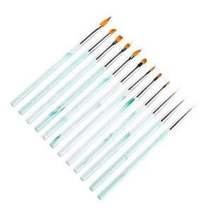 UV Gel Nail Art Brush Painting Dotting Drawing Carving Pen liner Grid Tips Manicure Extension Builder designverktyg mönster