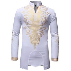 Moda masculina design africano casual camisa branca de manga longa camisa masculina casual plus size harujuku