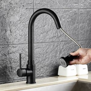 Pull Out Black Painted Faucet Brass Kitchen Faucet Kitchen Sprayer Black Sink Tap M