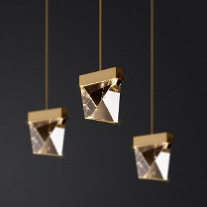 Modern Luxury Metal Crystal LED Pendant Lamp Creative Fishing Line Chandelier Bedroom Ceiling Light Fixture PA0676