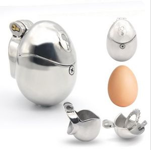 Egg Bdsm aço inoxidável pica gaiola bloqueáveis ​​Sex Toys para os homens pênis Cock Ring luva de bloqueio Masculino Chastity dispositivo impeça a masturbação