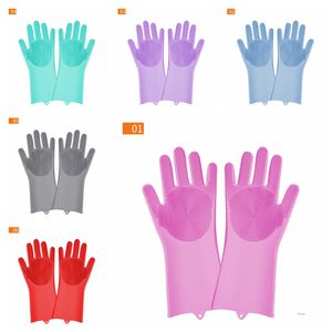 Magic Silicone Dish Washing Gloves Kitchen Accessories Waterproof Dishwashing Glove Household Tools For Cleaning Car Pet Brush DBC BH3704