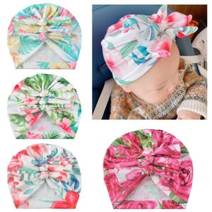 Adatti a molla e stampato il copricapo dei bambini di estate arruffato annodati stampati senza limiti bambino cappelli bambini di tre arco nodo fiore hairband