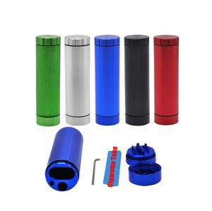 Multifunctional Metal Dugout Grinder Cigarette Tube Storage Box Case Container Kit Herb Tobacco Crusher One Hitter Smoking Portable Pipe DHL