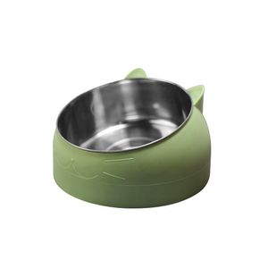 Stainless Steel Pet Neck Guard Tilt Bowl för Cat Dog