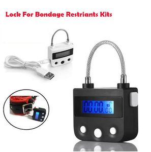 USB Rechargeable Electronic Bondage Lock For BDSM Fetish Hand s Mouth Gag Timing Switch Adult Games Sex Toys for Couples C18112701