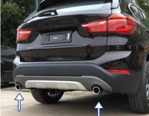 För BMW X1 2012-2019 304 # Rostfritt stål Högkvalitativ 2PCs bilutloppsrör utloppsdekoration ljuddämpare, ljuddämpare