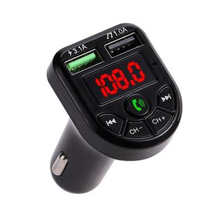 BTE5 E5 X8 블루투스 차량용 키트 MP3 플레이어 FM 송신기 변조기 듀얼 USB RGB 컬러 차량