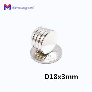 10pcs çok amaçlı güçlü yuvarlak ndfeb mıknatıslar dia18x3mm n35 nadir toprak neodimyum kalıcı zanaat diy mıknatıs ücretsiz