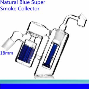 Tigela de vidro azul e transparente para narguilé, coletor de cinzas com 14 mm e 18 mm para acessórios de fumaça, bongos de água