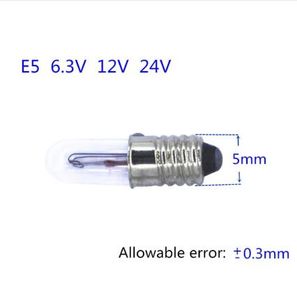 Mini-indikatorlampa E5 6.3V E5 12V 24V Små glödlampa Signallampa Bead E5 6V Miniatyrlampa