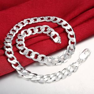 Wholesale! 4MM,6MM,8MM,10MM, Width 925 Silver Figaro Chain Necklace for Man Women Fashion Cuban Jewelry Hip Hop Curb Necklace New Factory Price