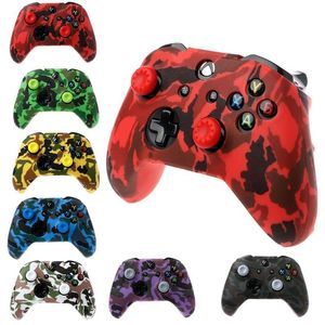 Camo Silicone Protective Skin Case Water Transfer Printing Camouflage Cover för Xbox One X S Slim Controller Protector