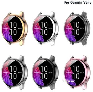 Mjukt Ultra-Slim TPU Protection Silicone Fullständigt lock för Garmin Venu Replacement Case Strap Smart Watch Tillbehör Partihandel Hot