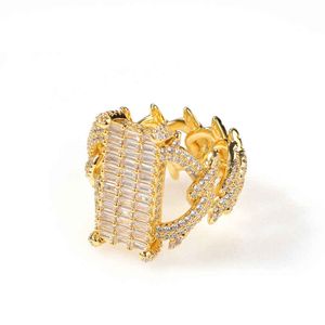 Hip Hop Punk Luxury Designer Biżuteria Kobiety Pierścienie Złote Posrebrzane Męskie Bling Bling Diamond Pierścienie