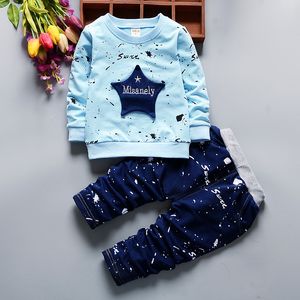 Детская одежда Звездная печать хип -хоп костюм для детских девочек набор одежды на полной длине. Одежда для мальчиков для малышей 1 2 3 4 года