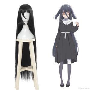 Zombieland Saga Yamada Tae Long Straight Black Cosplay Wig Women Anime Hair 39"