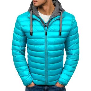 Erkek Aşağı Parkas Zogaa Sıcak Kış Pamuk Yastıklı Ceketler Rahat Kapüşonlu Fermuar Mont Erkekler Katı Slim Fit Ceket Kirpi Palto