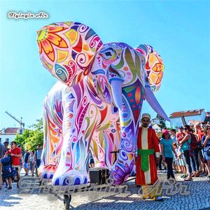 맞춤형 퍼레이드 성능 풍선 코끼리 2m / 3m / 5m 높이 축제 파티 장식을위한 다채로운 코끼리 모델을 날려