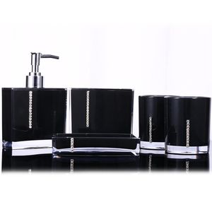 5Pcs/Set Bathroom Supplies Wash Set Family Bathroom Accessories Acrylic Toothbrush Holder Set A