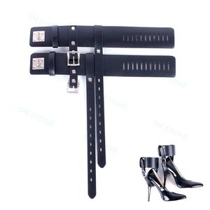 Bondage Lockable Leder -Knöchelgürtel Zurückhaltungschellen an hohen Absatzschuhen neue 876E