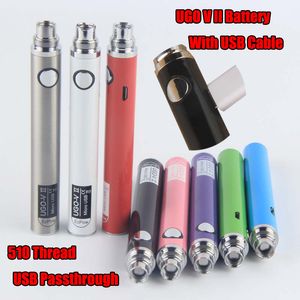 EVOD UGO V II 510 резьба аккумулятор 650 мАч 900mAh Vape Pen EGO Micro USB зарядное устройство для CE4 CE5 MT3 распылитель VS Kangertech